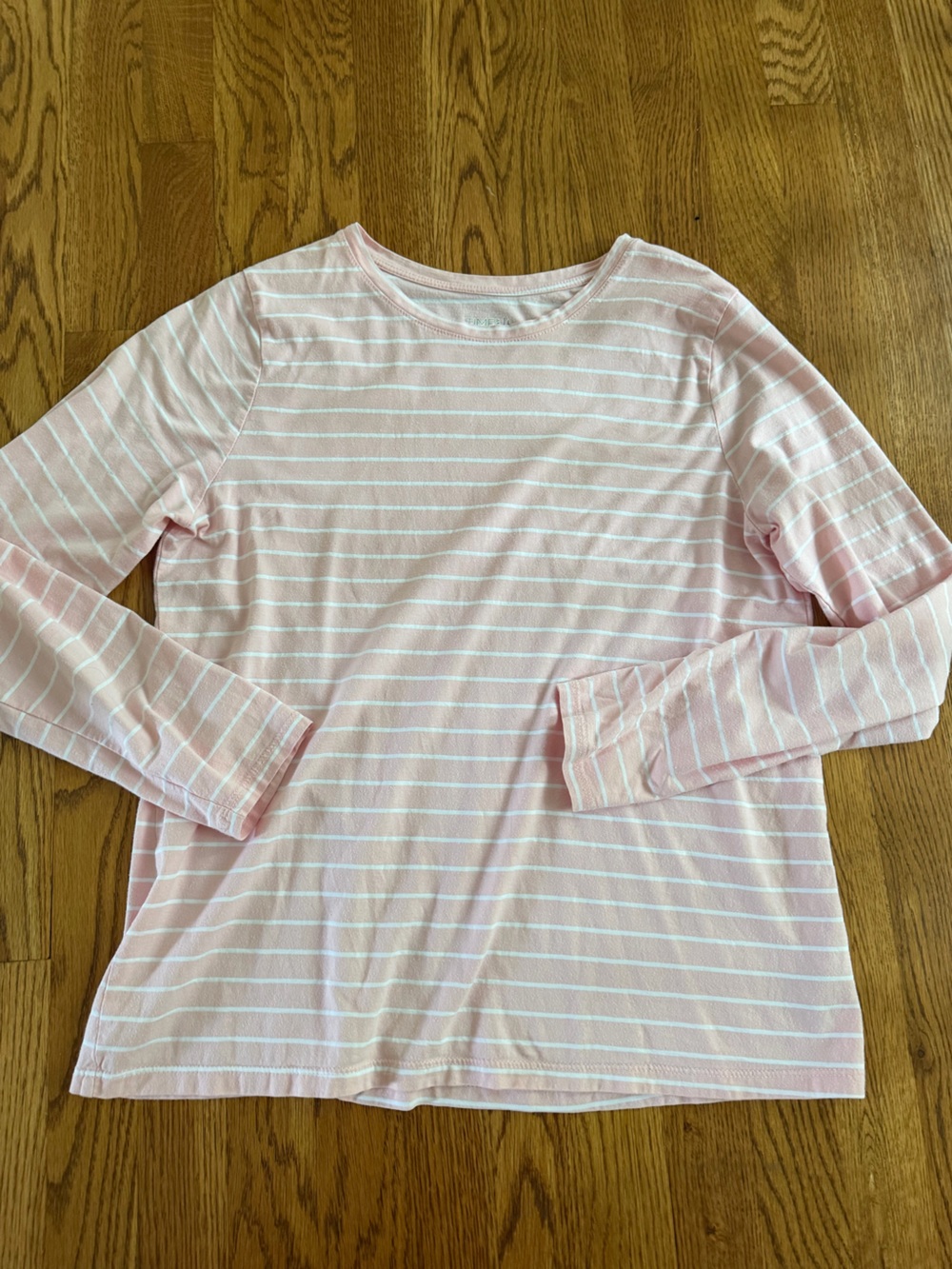 Time & Tru Pink Stripe Long Sleeve Tee